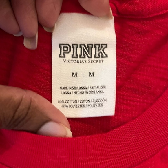 PINK Women’s Tee - Red w/ Gold Foil Letters - Medium - EUC - Picture 4 of 5